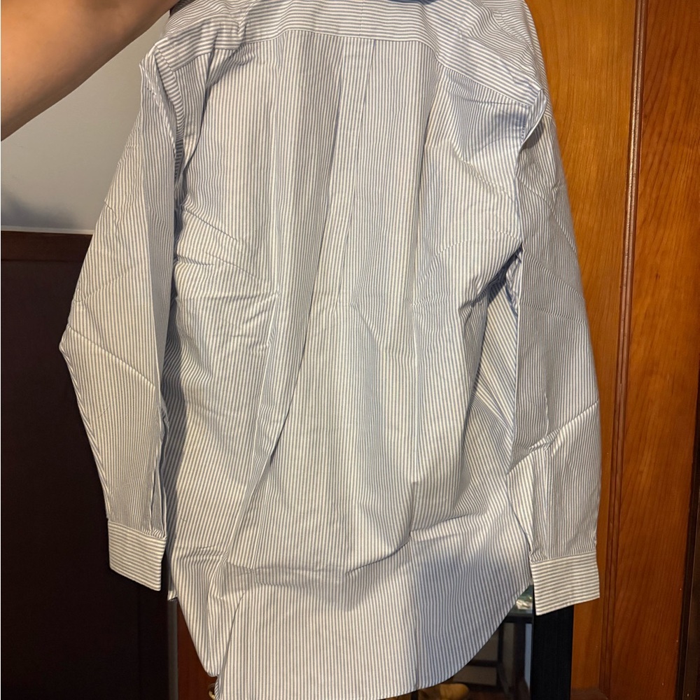 Ralph Lauren Blue and White Striped Dress Shirt - Picture 3 of 4